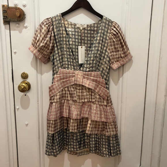 LoveShackFancy Lucinda Metallic Gingham Dress - Picture 5 of 8